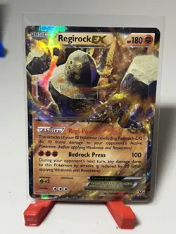 Regirock EX 43/124 Holo Ultra Rare Pokemon Card 2016 LP - Image 1
