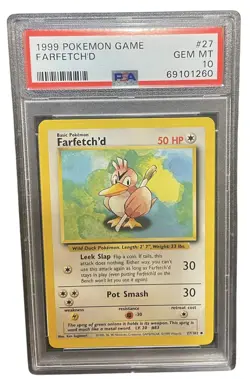 PSA 10 - Pokemon Card - Base 27/102 - FARFETCH'D (uncommon) - GEM MINT - Image 1