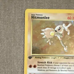 Hitmonlee 7/62 Fossil 1st Edition 1999 Holo Pokemon Card English - Image 3