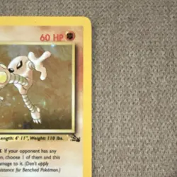 Hitmonlee 7/62 Fossil 1st Edition 1999 Holo Pokemon Card English - Image 4