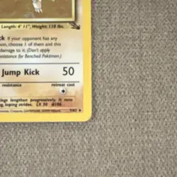 Hitmonlee 7/62 Fossil 1st Edition 1999 Holo Pokemon Card English - Image 5