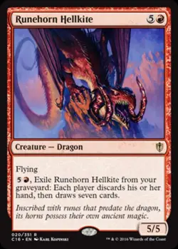Runehorn Hellkite - Light Play MTG Commander 2016 Edition - Image 1