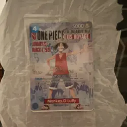 Bandai Namco One Piece Monkey.D.Luffy US Voyage Character Card - Image 1