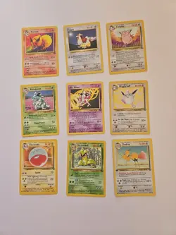 9 Vintage Pokemon Card Lot 1st Edition Dodrio Also Nidoqueen Flareon Wigglytuff - Image 1
