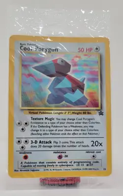 Cool Porygon 15/53 WOTC Promo Holo Pokemon Card Factory Sealed Mint Vintage - Image 1