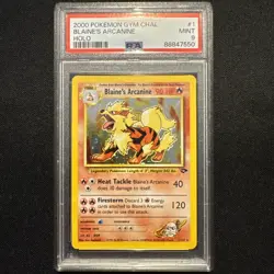 PSA 9 Blaine's Arcanine 1/132 Gym Challenge Unlimited Holo Nintendo Pokemon Card - Image 1