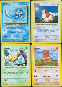 1999 POKEMON WOTC SHADOWLESS BASE SET 4 CARD LOT - VINTAGE - Image 1