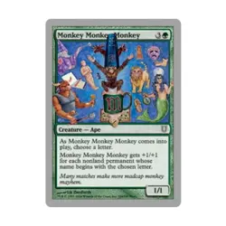 WOTC MtG Unhinged Monkey Monkey Monkey (C) (Foil) NM - Image 1