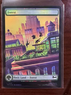 MTG Teenage Mutant Ninja Turtles Foil #0195 Forest - Land - Image 1