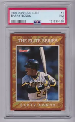 1991 Donruss Barry Bonds #1 The Elite Series 5332/10,000 PSA 7 NM Pirates Giants - Image 1