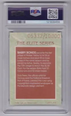 1991 Donruss Barry Bonds #1 The Elite Series 5332/10,000 PSA 7 NM Pirates Giants - Image 2
