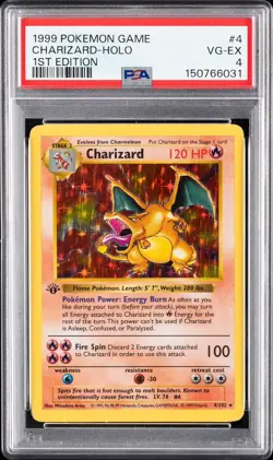 1999 POKEMON BASE SET 1ST EDITION #4 CHARIZARD-HOLO PSA 4 - Image 1