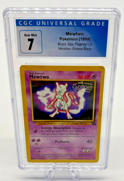 CGC 7 Pokemon Black Star Promo #3 MEWTWO (1999)Mewtwo Strikes Back Pokemon Card - Image 1