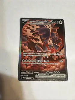 Pokemon TCG Prismatic Evolutions Bloodmoon Ursaluna EX Full Art SAR Card 168/131 - Image 1