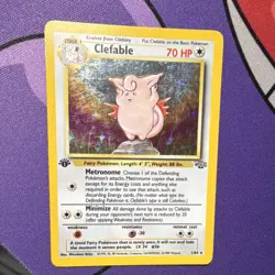 Pokemon Clefable 1st Edition Jungle Holo Rare Card 1/64 1999 - Image 1