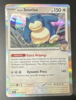 Pokemon Hop's Snorlax Rare Holo Card Sv09 Journey Together 117/159 English - Image 1