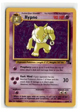 1999 POKEMON CLASSIC - FOSSIL HYPNO STAGE 1/RARE #23 - Image 1