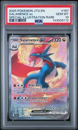 2025 POKEMON JTG EN-JOURNEY TOGETHER #187 SALAMENCE EX PSA 10 - Image 1