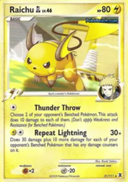 Raichu [GL] - 31/111 - Rare DMG, English Pokemon Rising Rivals - Image 1
