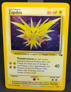 1999 Pokemon Zapdos 15/62 Fossil Holo Rare Unlimited WOTC NM/LP - Image 1