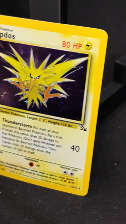1999 Pokemon Zapdos 15/62 Fossil Holo Rare Unlimited WOTC NM/LP - Image 2