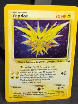 1999 Pokemon Zapdos 15/62 Fossil Holo Rare Unlimited WOTC NM/LP - Image 3