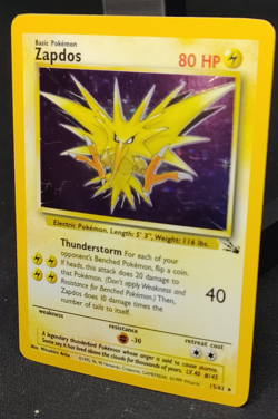 1999 Pokemon Zapdos 15/62 Fossil Holo Rare Unlimited WOTC NM/LP - Image 4