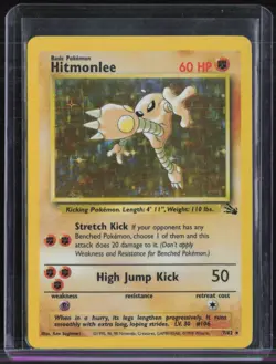 1999 Pokemon Fossil Holo #7 Hitmonlee - Image 1