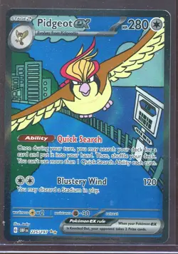 Pidgeot ex 225/197 Special Illustration Rare Pokemon 2023 Obsidian Flames NM p2 - Image 1