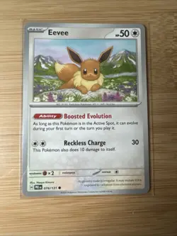 Pokemon TCG SV-Prismatic Evolutions Eevee #74/131 Regular Common NM - Image 1