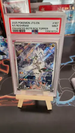 Pokemon PSA 9 N's Reshiram 167/159 Sv09 Journey Together Box Topper Holo Rare - Image 1