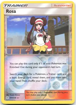 Rosa 204/236 Holo Rare Cosmic Eclipse Pokemon Reverse Holo Near Mint - Image 1