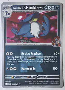 Pokemon TCG- Team Rocket's Honchkrow 127/217 Rare Reverse Holo- Ascended Heroes - Image 1