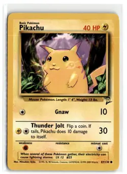 2000 POKEMON CLASSIC - BASE SET 2 PIKACHU BASIC/COMMON #87 - Image 1