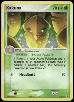 Pokemon Kakuna Uncommon FireRed & LeafGreen 36/112 HP Reverse Holo - Image 1