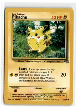 1999 POKEMON CLASSIC - JUNGLE PIKACHU BASIC/COMMON #60 - Image 1