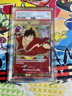 PSA 7 Monkey D. Luffy One Piece English 1st Anniversary Set ST10-006 - Image 1