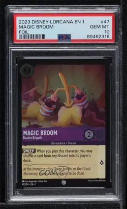 2023 Disney Lorcana The First Chapter 1 Foil Magic Broom - Bucket Brigade PSA 10 - Image 1