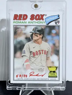 2026 Topps Heritage Real One Red Ink Roman Anthony RC Auto 57/77 Boston Red Sox - Image 1
