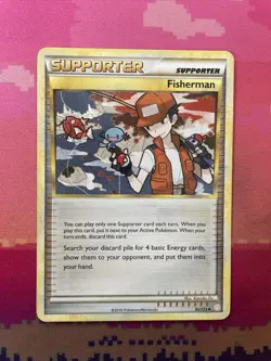 Pokemon Card Fisherman HeartGold SoulSilver Uncommon 92/123 Near Mint - Image 1