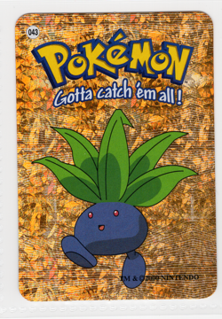 Oddish #043 - Vintage Pokemon Vending Prism Holo Sticker Card 2000 Nintendo - Image 1