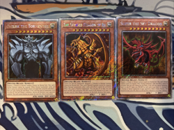 Yugioh Slifer - Ra - Obelisk - Egyptian God Cards Platinum Secret Rare RA04 NM - Image 1