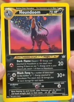 2001 Pokemon Houndoom First Edition Neo Revelation Holo Card 8/64 - Image 1