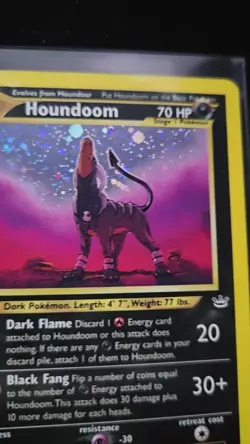 2001 Pokemon Houndoom First Edition Neo Revelation Holo Card 8/64 - Image 2