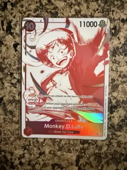 Bandai Monkey.D.Luffy ST10-006 Super Rare Holo Rush Card One Piece 11000 Power - Image 1