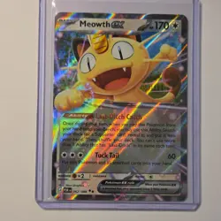 Pokemon Meowth EX Full Art Holo Cat Pokemon TCG Card POR 062/088 HP 170 - Image 1