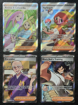 Lot of 4 Full Art Trainer Cards - Pokemon TCG: Scarlet & Violet + Mega Sets - Image 1