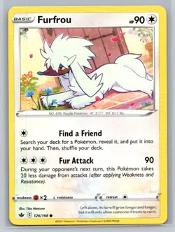 Furfrou #126/198 SWSH06: Chilling Reign Common - Pokemon Cards F54 - Image 1