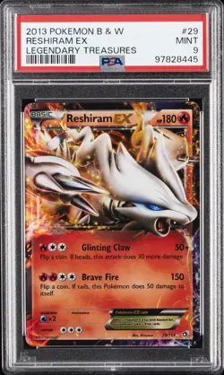 2013 POKEMON B&W LEGEND TREASURES #29 RESHIRAM EX PSA 9 - Image 1