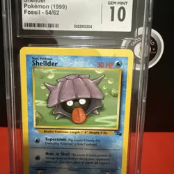 1999 Pokemon Fossil Shellder 1st Ed 54/62 CGC 10 GEM MINT WotC Vintage 🐚💎 - Image 5